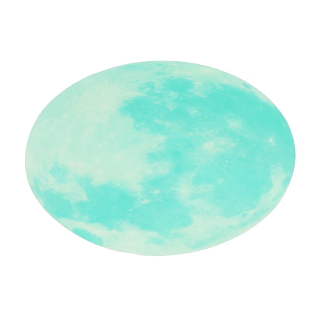 Etiqueta de la pared fluorescente, etiqueta decorativa de la luna de la luz verde cian Etiqueta de la pared autoadhesiva de alta capacidad
