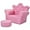 Pink, variant on Kids Sofa with Ottoman, Crown-Like Kids Couch w/Comfy Armrests, Sturdy Wood Structure, PVC Leather Surface & Crystal Decoration, Toddler Chair with Footstool, Ideal for Princess 3-5 (Pink)