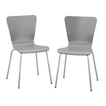 TMS Pisa Indoor Bentwood Dining Chair, Set of 2, Charcoal Gray