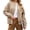 Beige, variant on Spring Fall Women Long Sleeved Zipper Varsity Jacket Casual Bomber Jacket