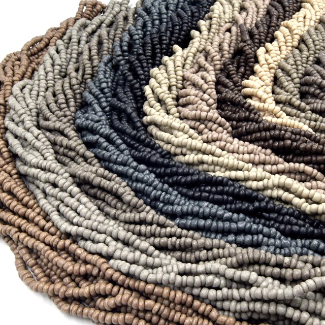 Perles de Rocaille en Verre Perles de Rocaille Rustiques Perles en Forme de Rondelle Recyclées Marron Gris Noir Disponible - Gris Fossile