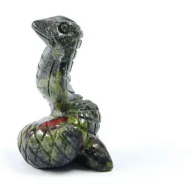 CUITING Natural Quartz Crystal Gemstone Snake Carved Healing Mini Reiki Serpent Statue-Rose quartz