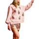 thumbnail image 1 of Lucakuins Sudadera con cuello redondo para mujer, holgada, con estampado de lentejuelas de Papá Noel, manga larga, para Navidad Lucakuins moda, 1 of 5