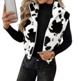 thumbnail image 3 of Womens Fleece Zip Up Vest Stand Collar Sleeveless Cropped Sherpa Waistcoat Casual Outerwear Layering Jacket for Fall Winter Daily Commute Outing,XL,White, 3 of 7