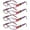 4 Pairs Pink, variant on 4 Pairs of Women's Small Rectangle Reading Glasses 2.50, Multicolored stripes Men's Classic Presbyopic Glasses, HD Plastic Spring Hinge Readers +2.50