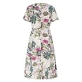 thumbnail image 4 of Birdeem Robe Décontractée pour Femmes, Mode Aguichant Vintage, Col en V, Manches Courtes, Boutons, Poche, 4 of 7