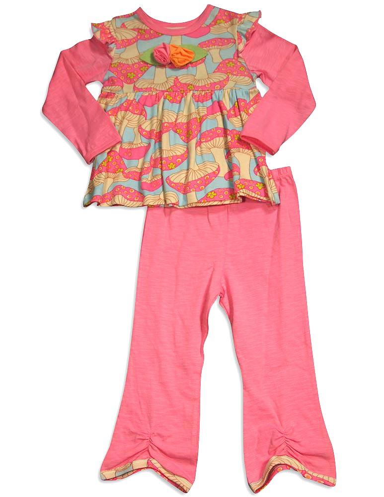 Baby Lulu Baby Lulu Baby Girls Long Sleeve Jill Mushroom Pant Set