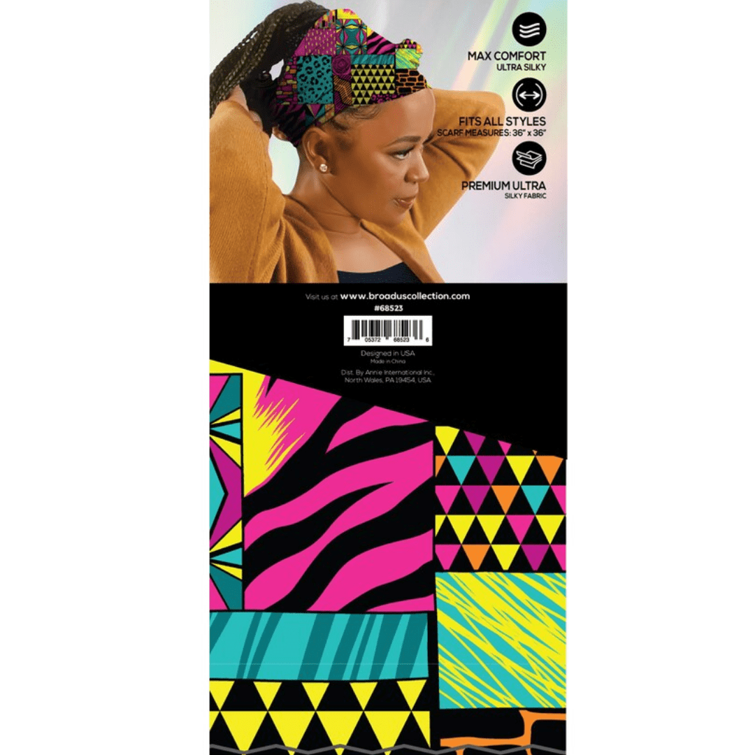 Broadus Collection Scarf by Shante & Snoop Dogg, 36 x 36 Square Headwrap for Teens & Adults