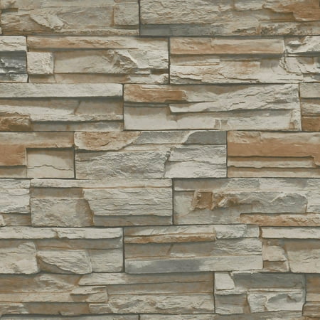 Natural Elements Flat Stone Wallpaper - Walmart.com