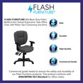 thumbnail image 3 of Mid-Back Gray Fabric Multifunction Ergonomic Swivel Task Chair with Pillow Top Cushioning and Arms, 3 of 6