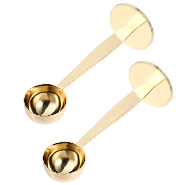 Shisuyan Golden Stainless Steel Coffee Scoop for Ground Coffee Home Use with Rounded Edges 2pcs