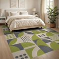 thumbnail image 3 of ODIKA 8'x10' Washable Area Rug Non-Shedding, Easy Care, Green Gray Geometric Decorative Contemporary Artistic with Abstract Motifs for King Size Bedroom Under Bed, Master Suite, 3 of 7