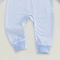 thumbnail image 5 of Gubotare Baby Jumpsuit Fall Newborn Baby Boy Clothes Print Romper Collared Playsuit Jumpsuit Fall Winter Outfit 0 3 6 9 12 18 24 Months (Blue,0-3 Months), 5 of 6
