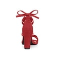 thumbnail image 4 of BLISSFUL STEP Women's Sandals High Block Heels Solid Color Lace up Sandals Red Heel 11, 4 of 8