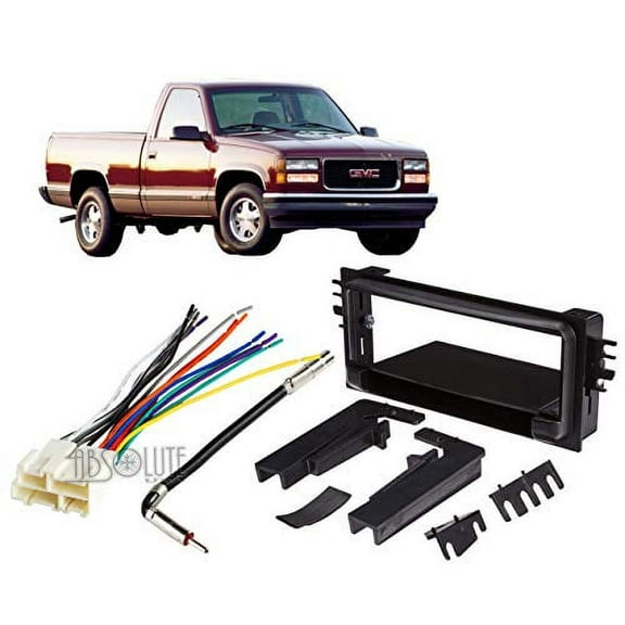 Absolute USA ABS99-4000 Fits GMC Sierra 95-98 Single DIN Aftermarket Stereo Harness Radio Install Dash Kit