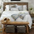 thumbnail image 4 of Stonewash Blue Braided Stripe Throw, 4 of 5