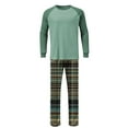thumbnail image 6 of Fmbrln Mens Pajamas Sets 2 Piece Outfits Long Sleeve Crew Neck Shirts Tops and Drawstring Elastic Waist Plaid Pajamas Pants Sets Comfy Home Sleepwear Sets, 6 of 8
