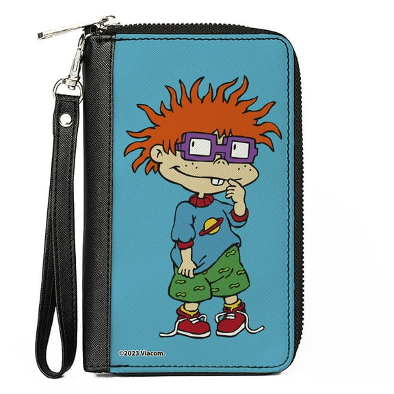 Nickelodeon Wallet, Zip Around, Rugrats Chuckie Pose Blue , Vegan Leather