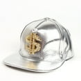 thumbnail image 3 of WZXFASHION Unisex Shiny Skin Baseball Caps With Embroidered Sign Clothing Shoes & Accessories Silver One Size, 3 of 3
