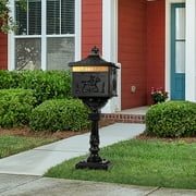 Betisef Mailbox Cast Aluminum Black Mail Box Postal Box Security Heavy Duty New
