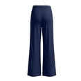 thumbnail image 6 of RYDCOT Women's Wide Leg Pants Drawstring High Rise Side Striped Slouchy Palazzo Pants with Pockets Dark Blue, 6 of 7