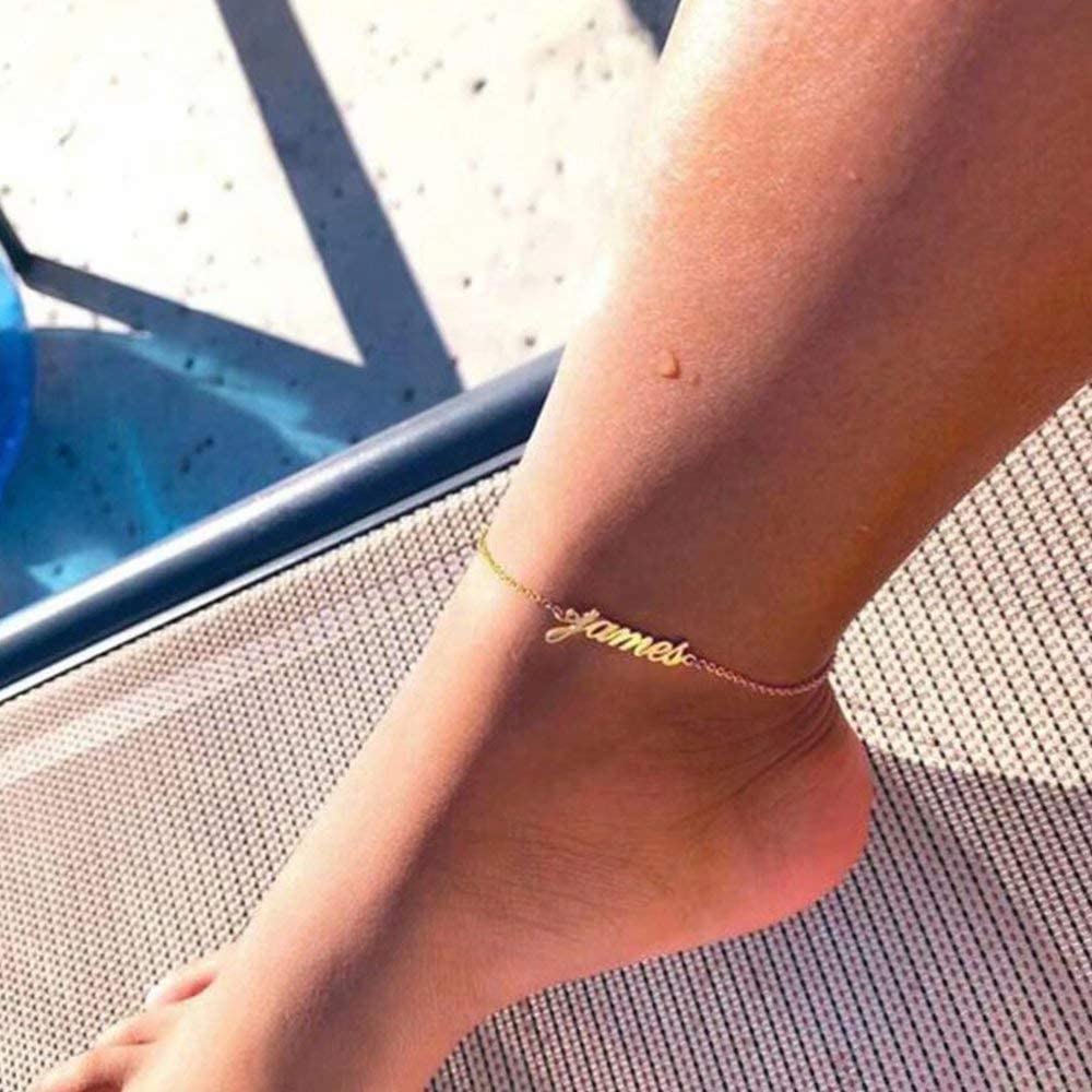 Personalized Name Ankle Bracelets for 