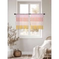 thumbnail image 5 of Sheer Curtains 45 Inches Long, Colorful Stripe Light Filtering Window Curtains for Living Room, Modern Pink Red Yellow Vertical Striped Rod Pocket Voile Sheer Curtain Drapes, 52"W x 45"L, 2 Panels, 5 of 8