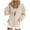 Khaki, variant on Women Oversized Solid Zip Up Hoodie Drawstring Hooded Long Sleeve Fleece Vintage Sweatshirts Jackets Pockets