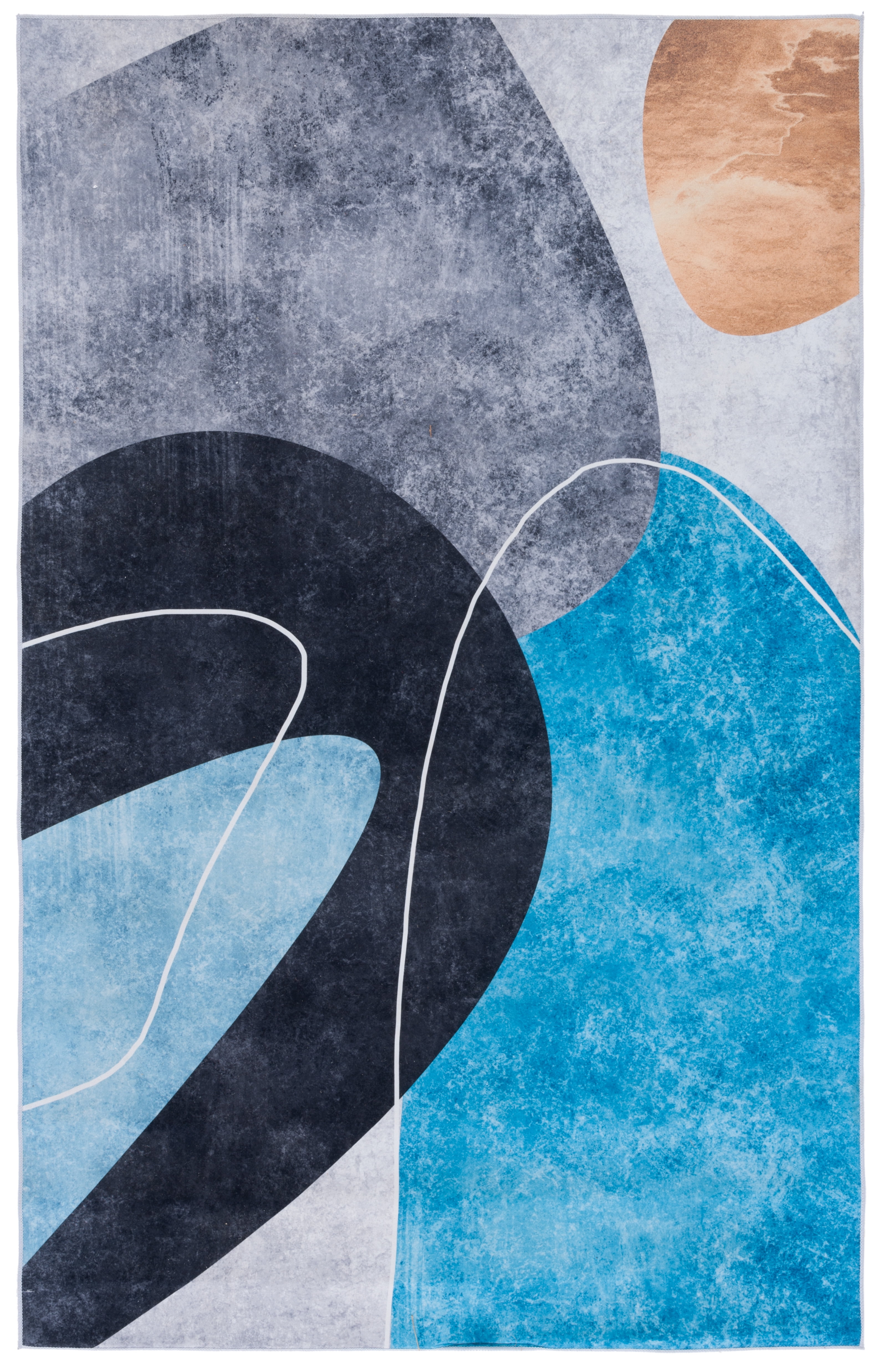 SAFAVIEH Tacoma Sophia Abstract Machine Washable Area Rug, Dark Grey/Turquoise, 10' x 14'