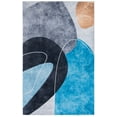 thumbnail image 3 of SAFAVIEH Tacoma Sophia Traditional Machine Washable Area Rug, Dark Grey/Turquoise, 4' x 6', 3 of 14