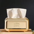thumbnail image 3 of Caja De Pañuelos, Soporte Para Pañuelos Dorado Con Resorte Para El Hogar Para Sala De Estar, 3 of 7