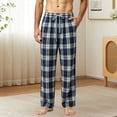 thumbnail image 2 of StSilkitty Mens Pajama Pants Plaid Elastic Waist Drawstring Lounge Pants Lightweight Sleepwear Trousers with Pockets, 2 of 6