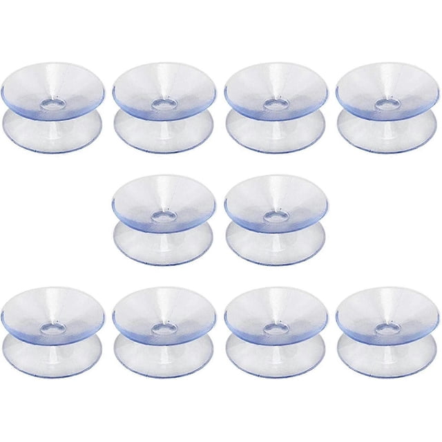 10 Pack Double Sided Silicone Rubber Suction Cups for Table Tops, Clear Suction Cup without Hooks, Compatible with Glass Top, Size: 35mm