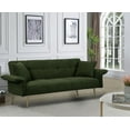 thumbnail image 2 of DEALTOPS 70'' Modern Loveseat Sofa, Convertible Teddy Fabric Couch with Adjustable Arms, Green, 2 of 8
