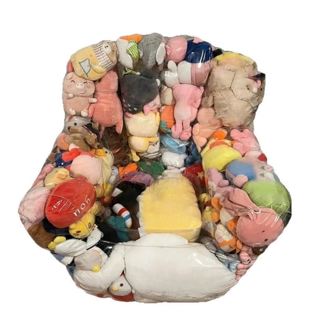 Lttoisl AGIUFGS PVC Stuffed Animal Storage Chair, Large Plush Toy Organizer Bean Bag, Festive Holiday Designs for Kids Playroom, Durable & Easy Clean Home Use