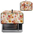 thumbnail image 3 of ZIATUBLES Floral White Print Toaster Oven Cover Stain Resistant Appliance Protector with Top Handle Decorative Accessories for Modern Kitchen, Fits 22.5" x 18.5" x 13", 3 of 8