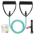 thumbnail image 1 of RitFit Banda de ejercicio de resistencia única con asas cómodas, ideal para fisioterapia, entrenamiento de fuerza, tonificación muscular, anclaje de puerta y guía de inicio incluidos (Aqua (12-16 libr, 1 of 5