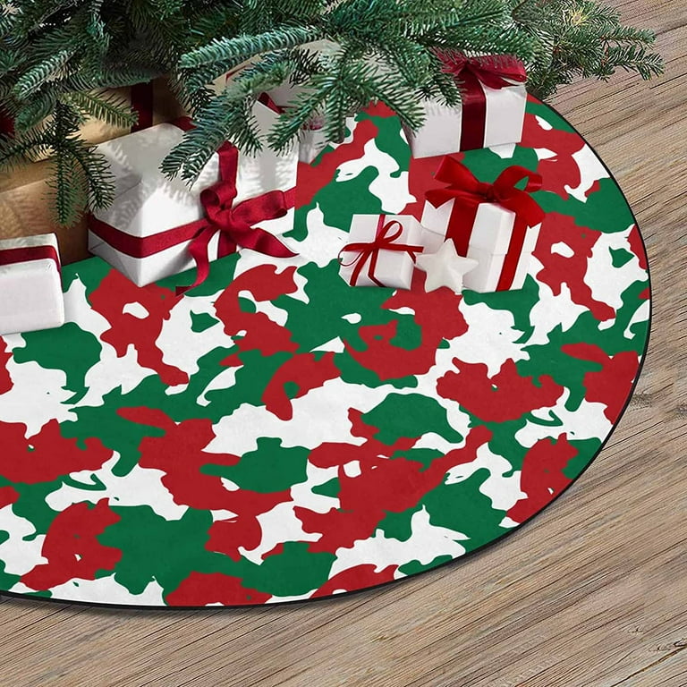 ZHANZZK Christmas Color Camo Camouflage Xmas Christmas Tree Skirt Stand Mat for Holiday Party Decoration Indoor Outdoor 36 inches Walmart