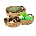 thumbnail image 3 of Honey-Can-Do Water Hyacinth Wicker Round Nested Storage Basket 3-Piece Set with Wood Handles, Natural, 3 of 9