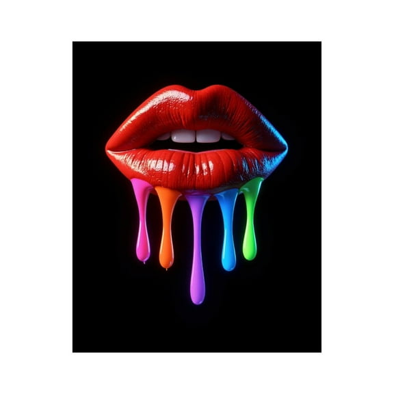 Paint by Numbers Kit for Adults, Vibrant Dripping Lips Art Paint by Numbers, Easy Paint by Numbers Kit for Adults Beginner, DIY Adult Paint by Number Kits on Canvas, Home Decor