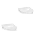 thumbnail image 3 of QualitChoice Bathroom Corner Shower Shelf Holder Self Adhesive Wall Mounted Storage Rack White 2Set, 3 of 6