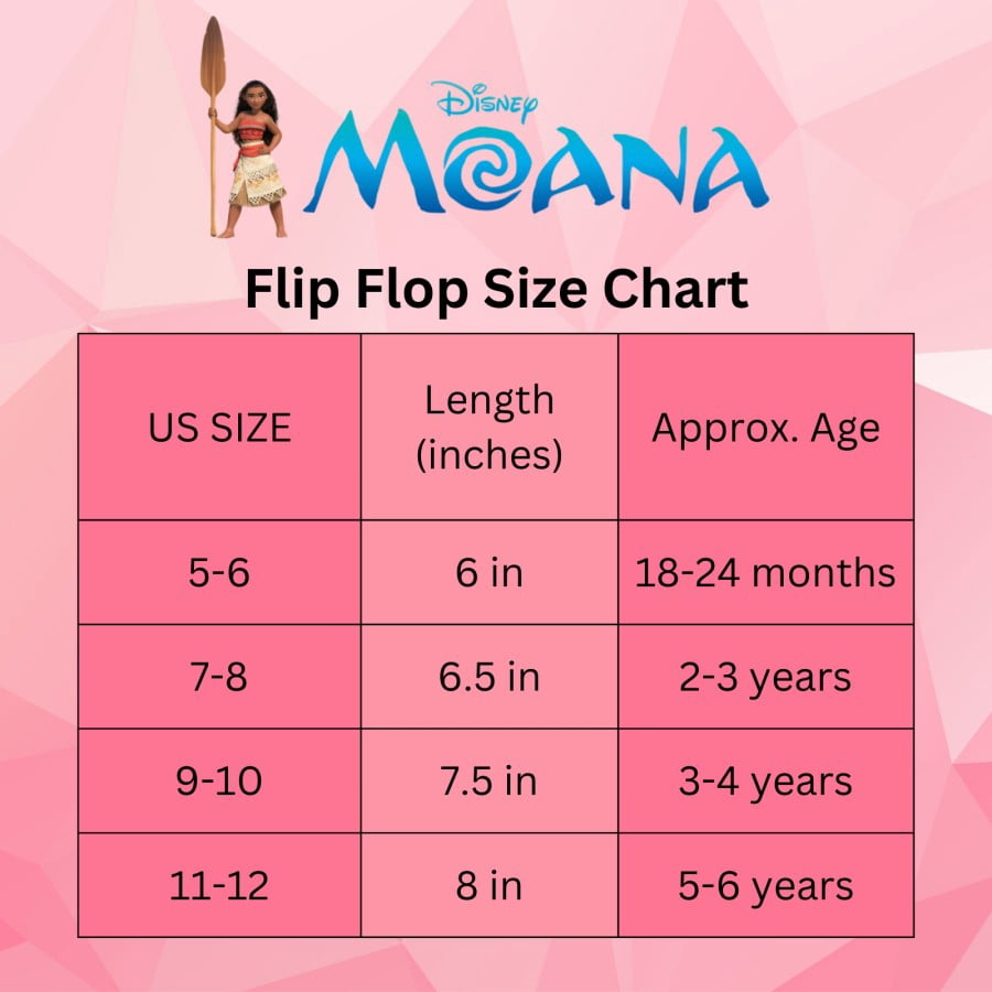 Disney Moana Girls Toddler Flip Flops with Back Strap, Blue Orange, 7-8
