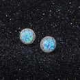 thumbnail image 2 of Pendientes DE Cobre YONGSHENG 2 uds redondos DE ópalo azul con regalo DE joyería, 2 of 3