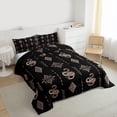 thumbnail image 3 of Feelyou Vintage Damask Aztec Twin Comforter Sets, Black Gold Boho Snake Bedding Set, 2pcs, 3 of 8