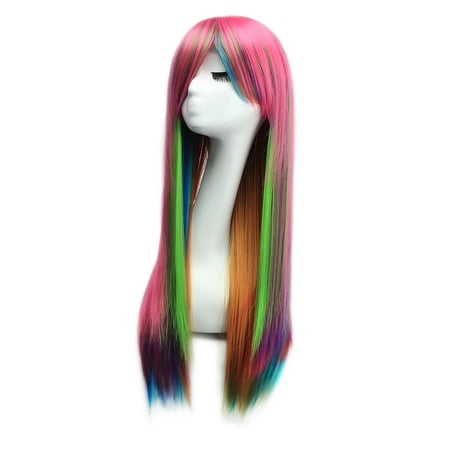 Dazone Halloween Wigs Long Straight Cosplay Costume Hair Multi-Color (Best Place To Get Cosplay Wigs)