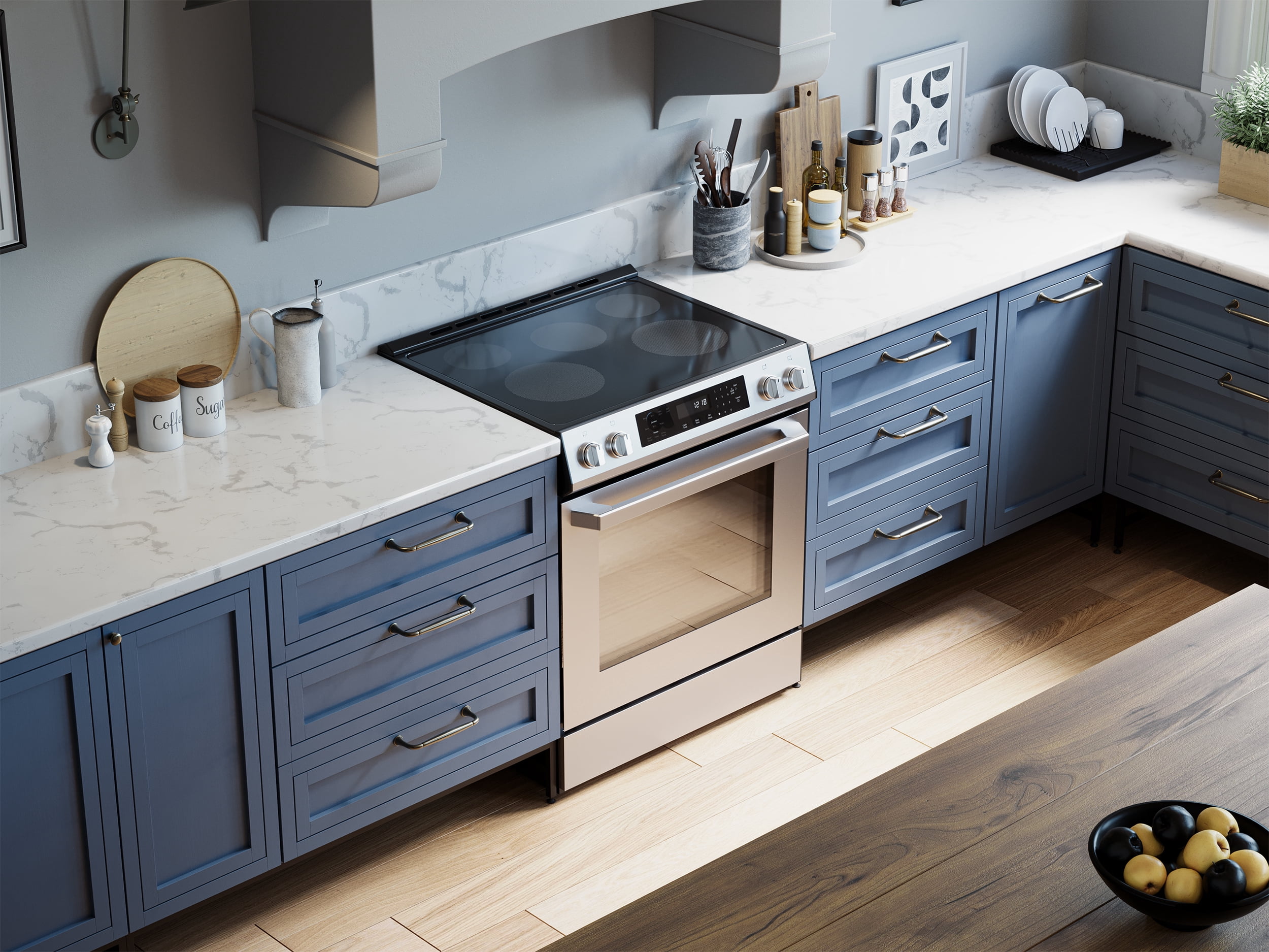 Rangaire RRE303GS 30" Glass Touch Electric Range Oven - Stainless Steel, Infrared Stove Burners, True Convection, Self Cleaning, Easy Reach Racks