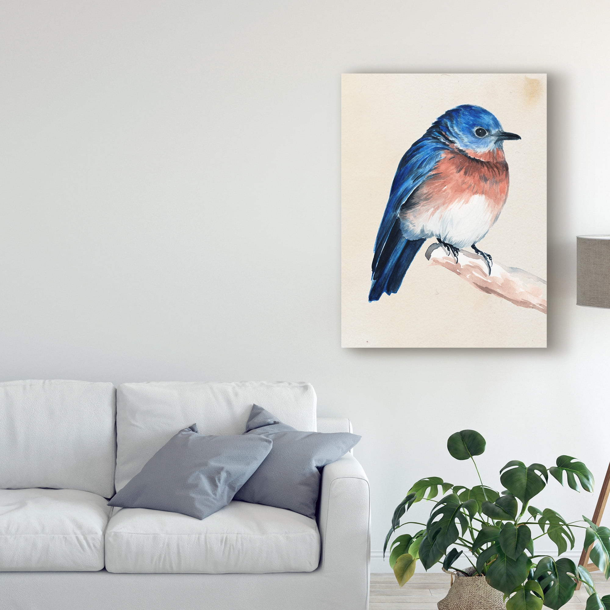 Trademark Fine Art 'Little Bird on Branch I' Canvas Art by Jennifer Paxton Parker