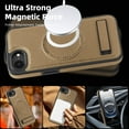 thumbnail image 4 of Allytechgroup Luxury Case for iPhone 16e with Hidden Kickstand, [Compatible with MagSafe], Premium PU Leather + Soft TPU Inner Shockproof Anti-Fall Protective Slim Fashion Case, Desertgold, 4 of 8