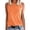 Orange, variant on PLHWHYQ Women's Sleeveless Tank Top, Loose Fit Round Neck Side Slit Blouse, 100% Polyester Slub Linen Summer Vest, Casual Solid Color Basic Tops for Women Coffee S