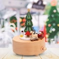 thumbnail image 3 of Christmas Music Box Rotatable Wood Musical Box for Party Ornament Kids, 3 of 7